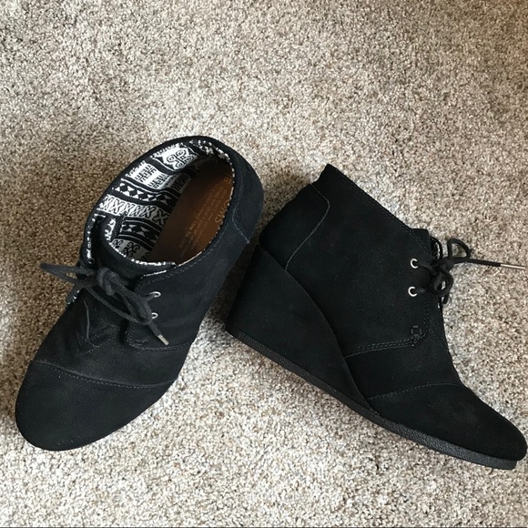 TOMS Kala Suede Lace Up Wedge Bootie - Picture 2 of 5